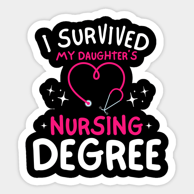 I Survived My Daughter’s Nursing Degree Proud Mom of a Nursing School Graduate Sticker by Orth